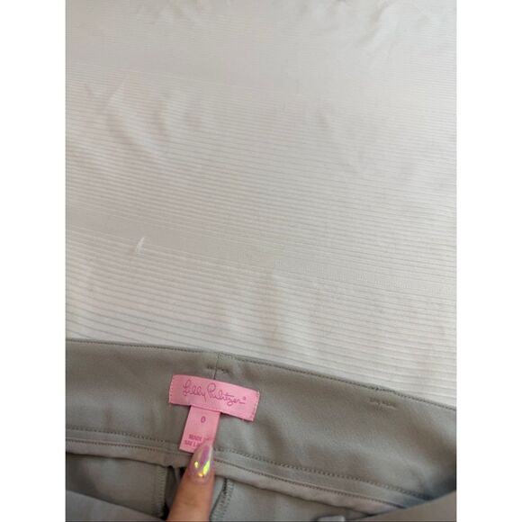 NWT Lilly Pulitzer Chantal Stretch Dinner Pant Palm Beach Grey Size 0 New - Picture 7 of 10